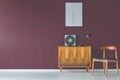 Vintage design and purple wall