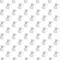 Unique digital hookah seamless pattern with various icons and symbols on white background flat illustration Royalty Free Stock Photo