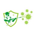Disinfectant sprayer man image vector Royalty Free Stock Photo