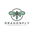 Unique dragonfly logo template. simple shape and color. vector. editable. Minimalist elegant Dragonfly logo design with line art s