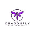 Unique dragonfly logo template. simple shape and color. vector. editable. Minimalist elegant Dragonfly logo design with line art s