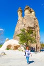 Unique Fairy Chimneys rock formation Cappadocia Turkey Royalty Free Stock Photo