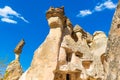 Unique Fairy Chimneys rock formation Cappadocia Turkey Royalty Free Stock Photo