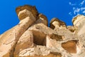 Unique Fairy Chimneys rock formation Cappadocia Turkey Royalty Free Stock Photo