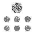 Unique fingerprint icon. Human finger imprint logo. Thumb print for access. Personal property thumbprint pattern Royalty Free Stock Photo