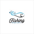 Unique fish hook logo design,concept and idea fishing hook logo,vector template Royalty Free Stock Photo