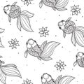 Unique fish pattern design. Vector illustration decorative design