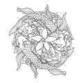 unique fish pattern design. Vector illustration decorative design