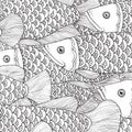 unique fish pattern design. Vector illustration decorative design