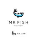 Unique fish and spork logo design