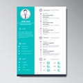 Unique Flat Color Curriculum Vitae Design Template