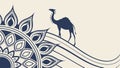 Desert Camel Silhouette with Intricate Mandala Pattern, vector design Generative AI Royalty Free Stock Photo