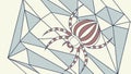 Geometric Spider Design: Abstract Insect Web Illustration, vector design Generative AI Royalty Free Stock Photo