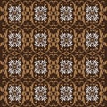 Unique flower motif on Solo batik design with simple dark brown color