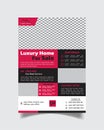 Unique flyer design, real estate property sale flyer template, modern leaflet design vector file