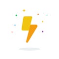 Unique flying Fast Lightning Bolt flat badge icon vector for website