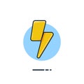 Unique flying Fast Lightning Bolt flat badge icon vector for website