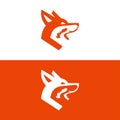 unique fox logo, fox illustration, vector.Logo design of black fox silhouette animal mascot logo template vector illustration Royalty Free Stock Photo