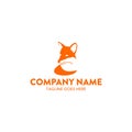 Unique fox logo template. vector. editable Royalty Free Stock Photo