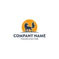 Unique fox logo template. vector. editable Royalty Free Stock Photo