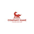 Unique fox logo template. vector. editable Royalty Free Stock Photo