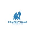 Unique fox logo template. vector. editable Royalty Free Stock Photo