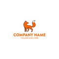 Unique fox logo template. vector. editable Royalty Free Stock Photo