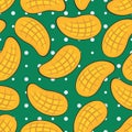 Unique Fresh Green Mangos Irregular Seamless Pattern