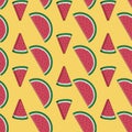 Unique Fresh Watermelon Irregular Seamless Pattern. Royalty Free Stock Photo