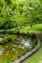 Beautiful garden and pond the Giardino delll`Iris in Florence Italy Royalty Free Stock Photo