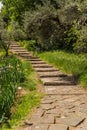 Beautiful garden and old steps the Giardino delll`Iris in Florence Italy Royalty Free Stock Photo