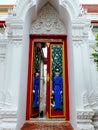 Unique gate with two guardian statues of Wat Ratchabopit