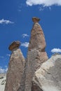 Unique geological formations in Cappadocia, Anatolia, Turkey Royalty Free Stock Photo