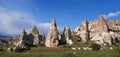 Unique geological formations in Cappadocia, Central Anatolia, Turkey Royalty Free Stock Photo