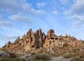 Unique geological formations in Cappadocia, Turkey Royalty Free Stock Photo