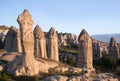 Unique geological formations in Cappadocia, Turkey Royalty Free Stock Photo