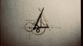 Unique Geometric Drawing Featuring a Compass and Ruler Design on Textured Paper Showcasing a Blend of Art and Precision Royalty Free Stock Photo