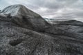 Unique glacial landscape looking over the top of Flaajokull glacial tongue in Iceland Royalty Free Stock Photo