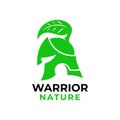 Unique Gladiator Spartan Warrior leaf helmet logo design