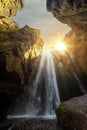 Unique Gljufrabui waterfall Royalty Free Stock Photo