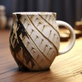Unique Gold Coffee Cup With Realistic Details And Sculptural Ceramics