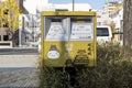 The Unique Gold Colored Japan Post mailbox in Himeji with Himeji Castle and Himeji Mascot printed