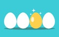 Unique gold egg, row Royalty Free Stock Photo