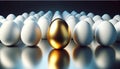 Unique Golden Egg Among White Eggs, Success Concept Royalty Free Stock Photo
