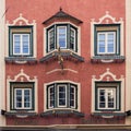 The unique Gothic-Baroque architecture of the buildings of Vipiteno, Italy