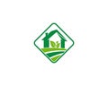 Unique green house logo design.