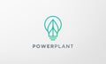 Unique green plant light bulb logo in modern style Royalty Free Stock Photo