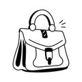 Unique hand drawn icon of handbag, easy to use vector Royalty Free Stock Photo