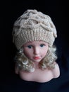 Unique hand knitted ladies hat.