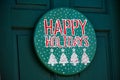 Happy Holidays, Four Christmas Trees Wreath